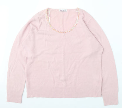 Womens UK Size L Bonmarché Pink Pullover Jumper