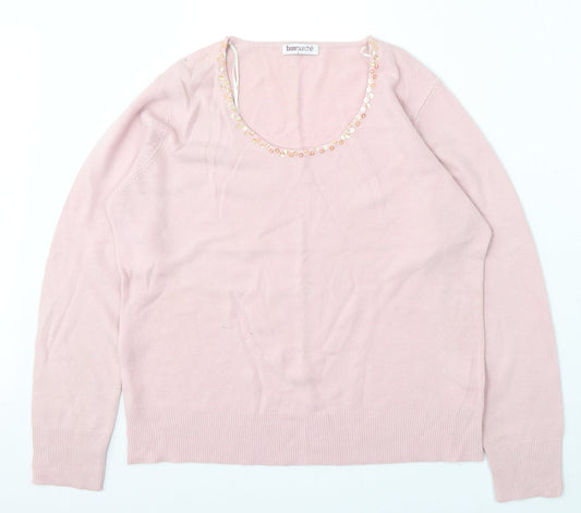 Womens UK Size L Bonmarché Pink Pullover Jumper