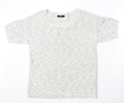 George Womens Grey Round Neck Cotton Pullover Jumper Size 12