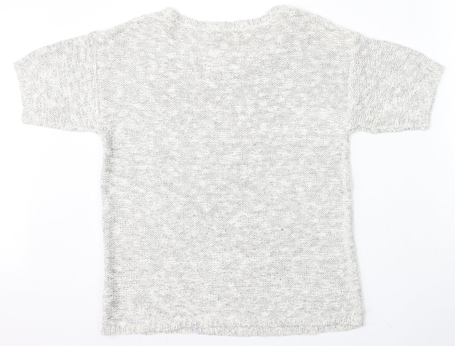 George Womens Grey Round Neck Cotton Pullover Jumper Size 12