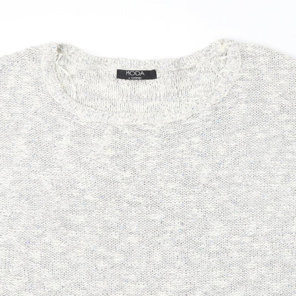George Womens Grey Round Neck Cotton Pullover Jumper Size 12