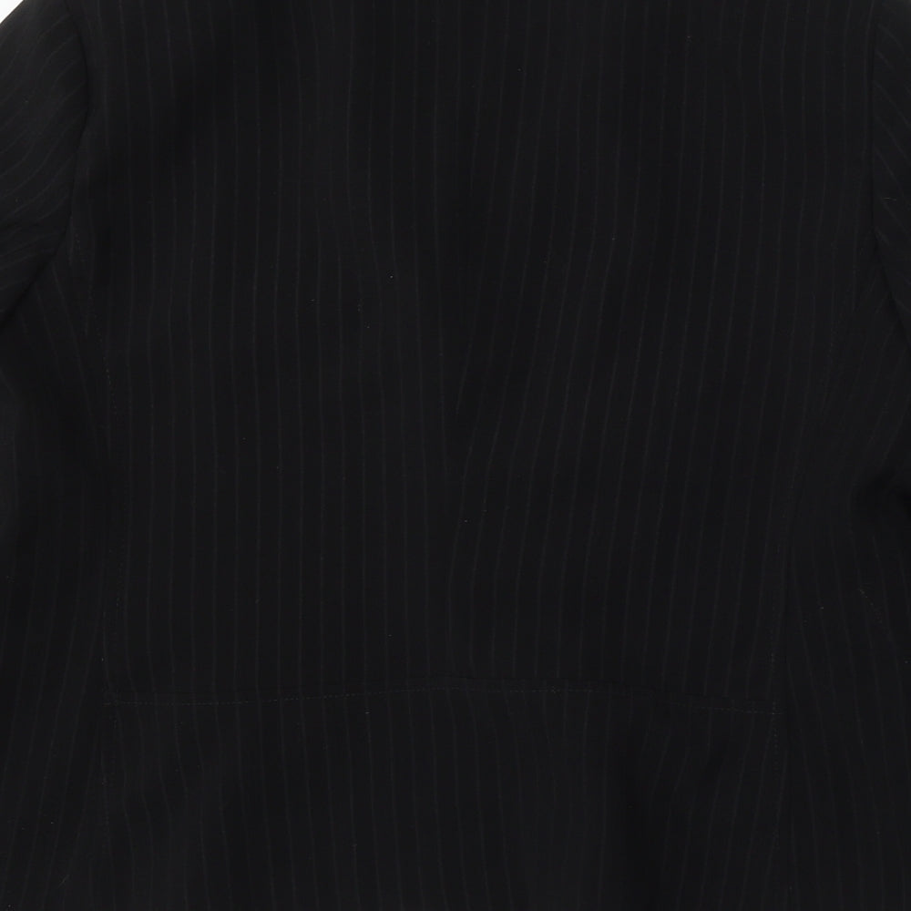 Papaya Womens Black Striped Polyester Jacket Suit Size 16