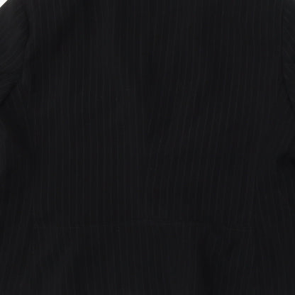 Papaya Womens Black Striped Polyester Jacket Suit Size 16