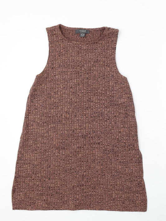 Primark Womens Brown Round Neck Polyester Pullover Jumper Size 12