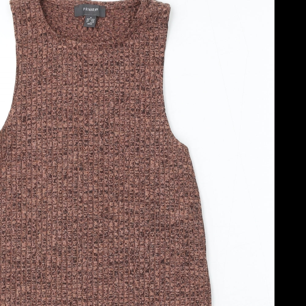 Primark Womens Brown Round Neck Polyester Pullover Jumper Size 12