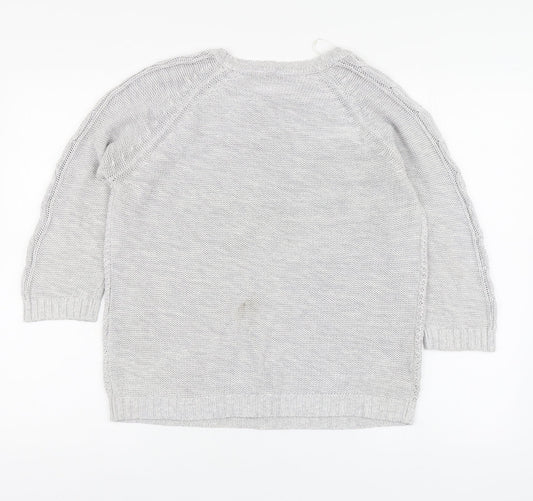 BHS Womens Grey Round Neck Acrylic Pullover Jumper Size 12