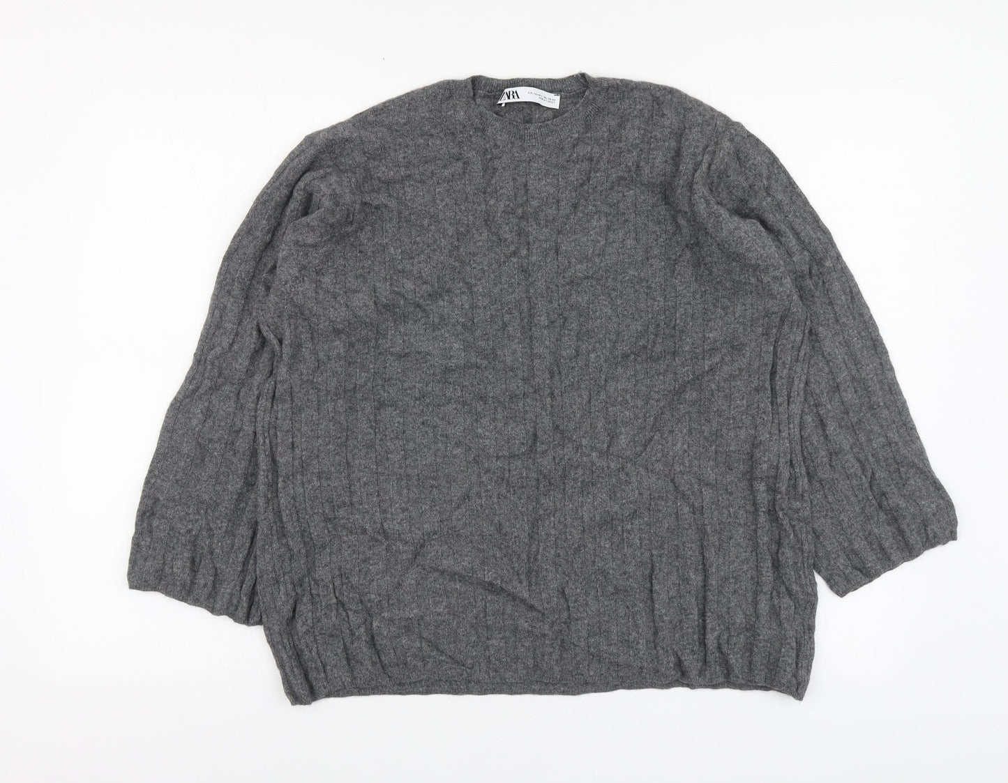 Womens UK Size M Zara Grey Pullover Jumper