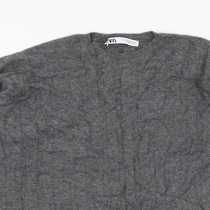 Womens UK Size M Zara Grey Pullover Jumper