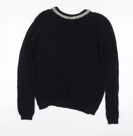 Womens UK Size 10 Topshop Black Pullover Jumper