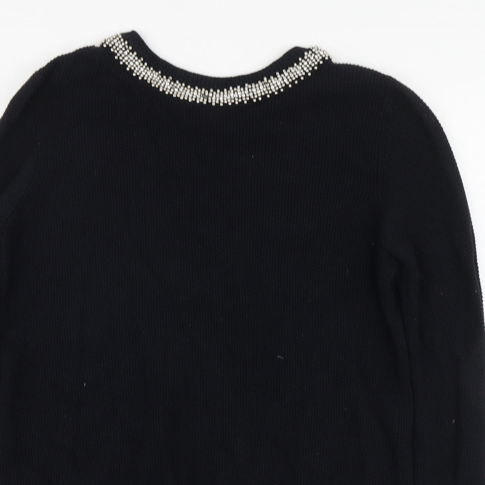 Womens UK Size 10 Topshop Black Pullover Jumper