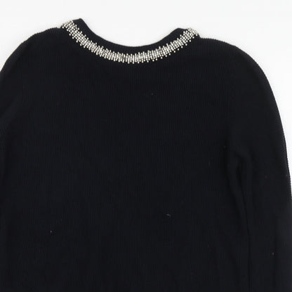 Womens UK Size 10 Topshop Black Pullover Jumper