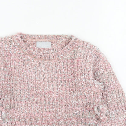 I Love Girlswear Girls Pink Round Neck Polyester Pullover Jumper Size 6 Years