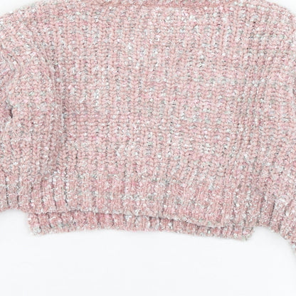 I Love Girlswear Girls Pink Round Neck Polyester Pullover Jumper Size 6 Years