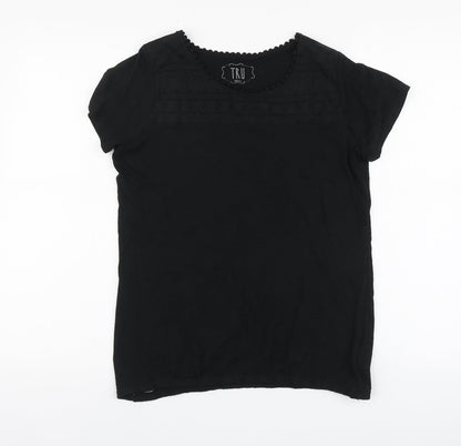 Womens UK Size S Tru Black Basic T-Shirt