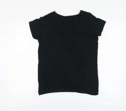 Womens UK Size S Tru Black Basic T-Shirt