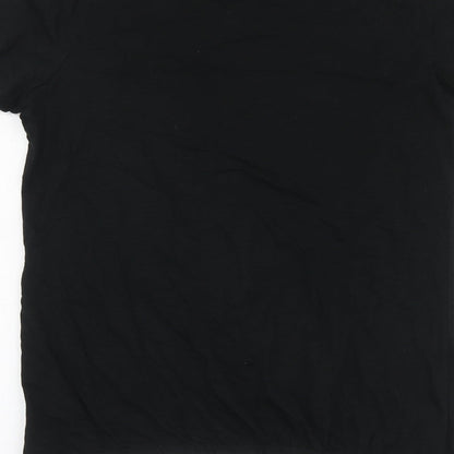 Womens UK Size S Tru Black Basic T-Shirt