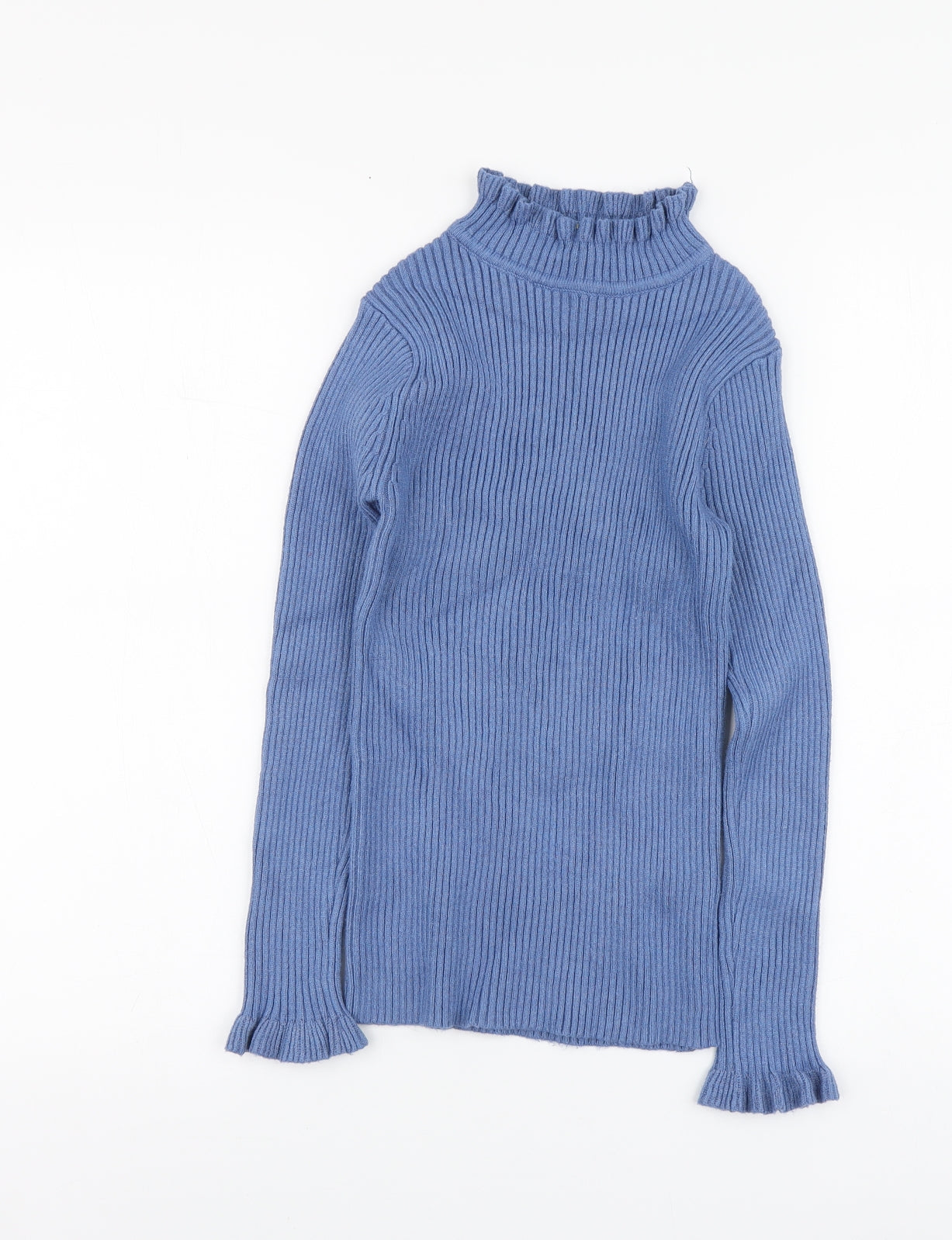 SheIn Womens Blue High Neck Acrylic Pullover Jumper Size L