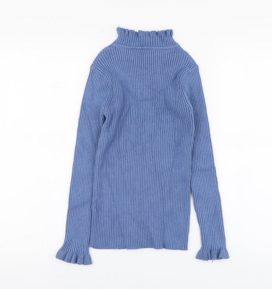 SheIn Womens Blue High Neck Acrylic Pullover Jumper Size L