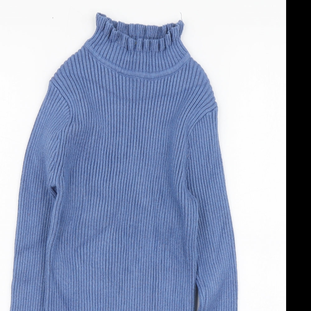 SheIn Womens Blue High Neck Acrylic Pullover Jumper Size L