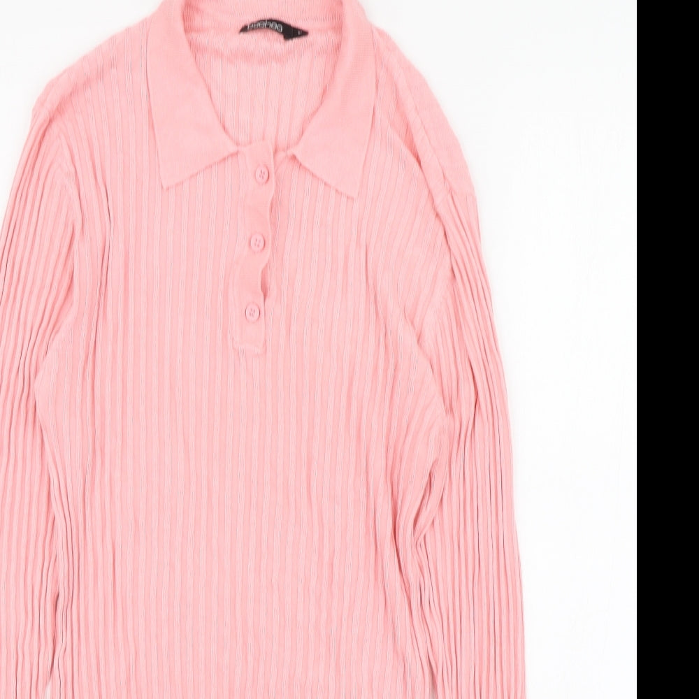 Womens UK Size M Boohoo Pink Pullover Jumper