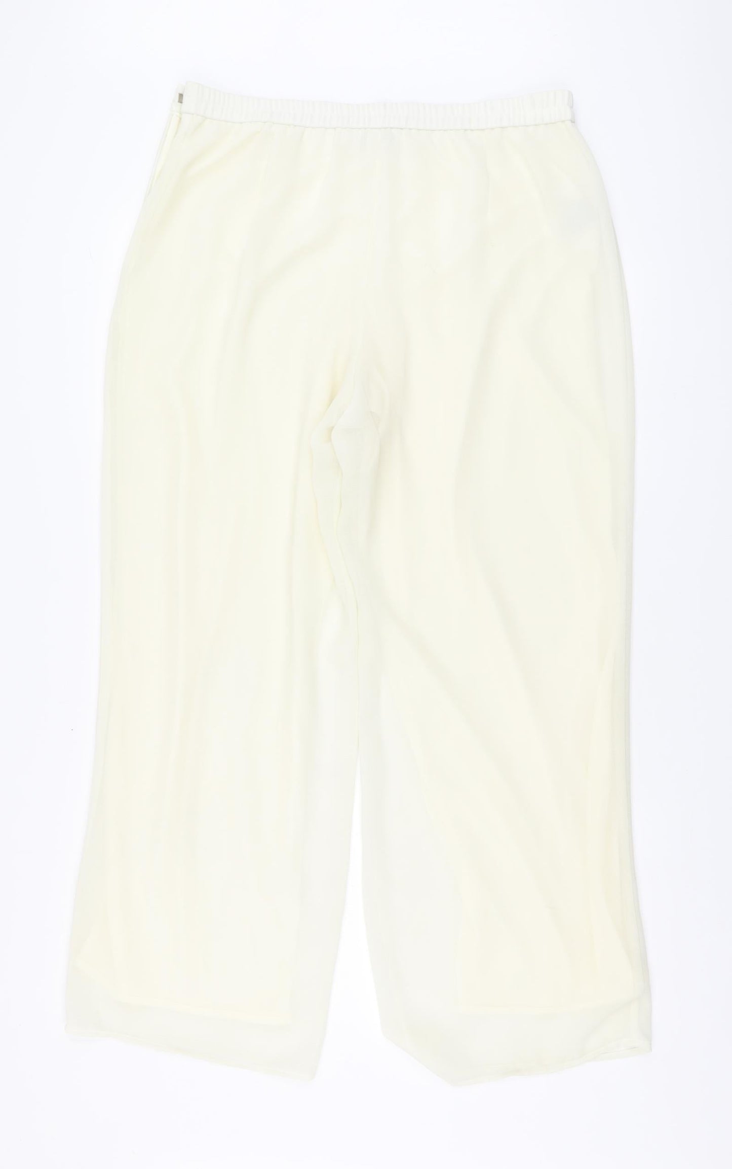 Kaleidoscope Womens Ivory Polyester Trousers Size 16 L28 in Regular