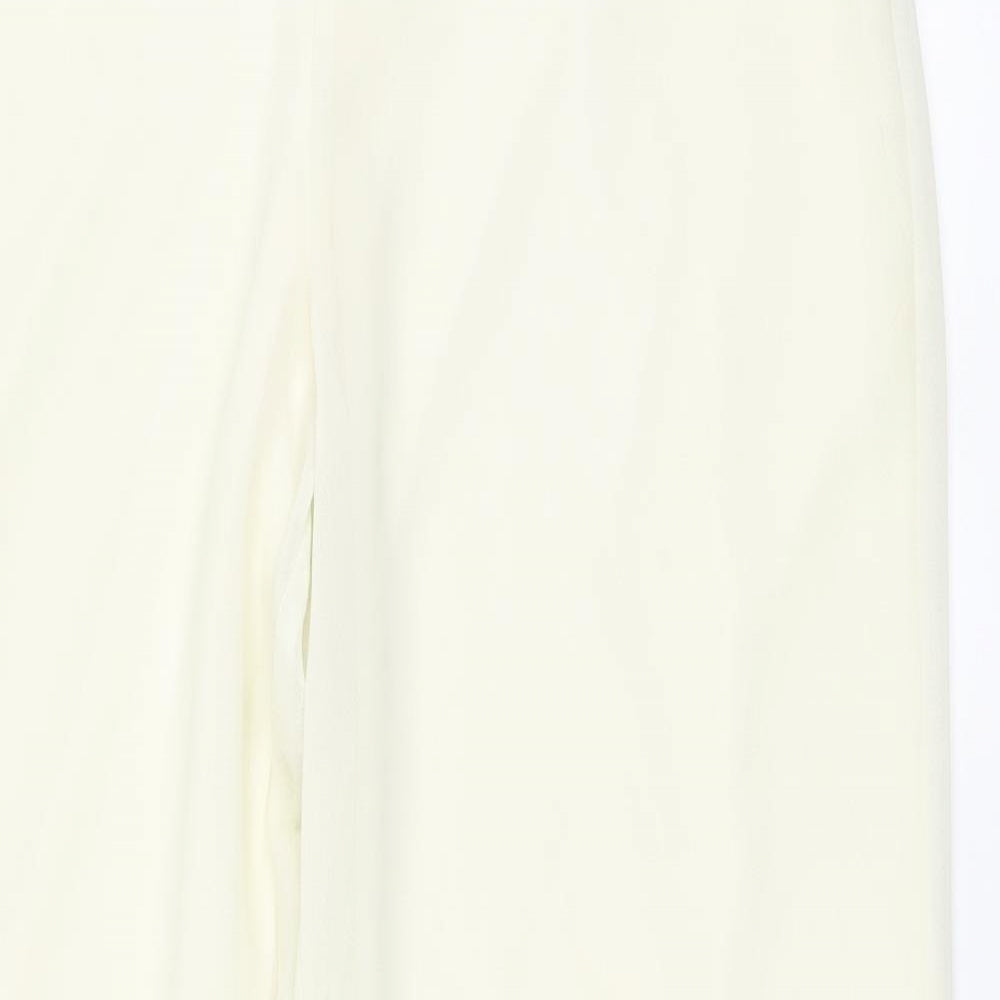 Kaleidoscope Womens Ivory Polyester Trousers Size 16 L28 in Regular