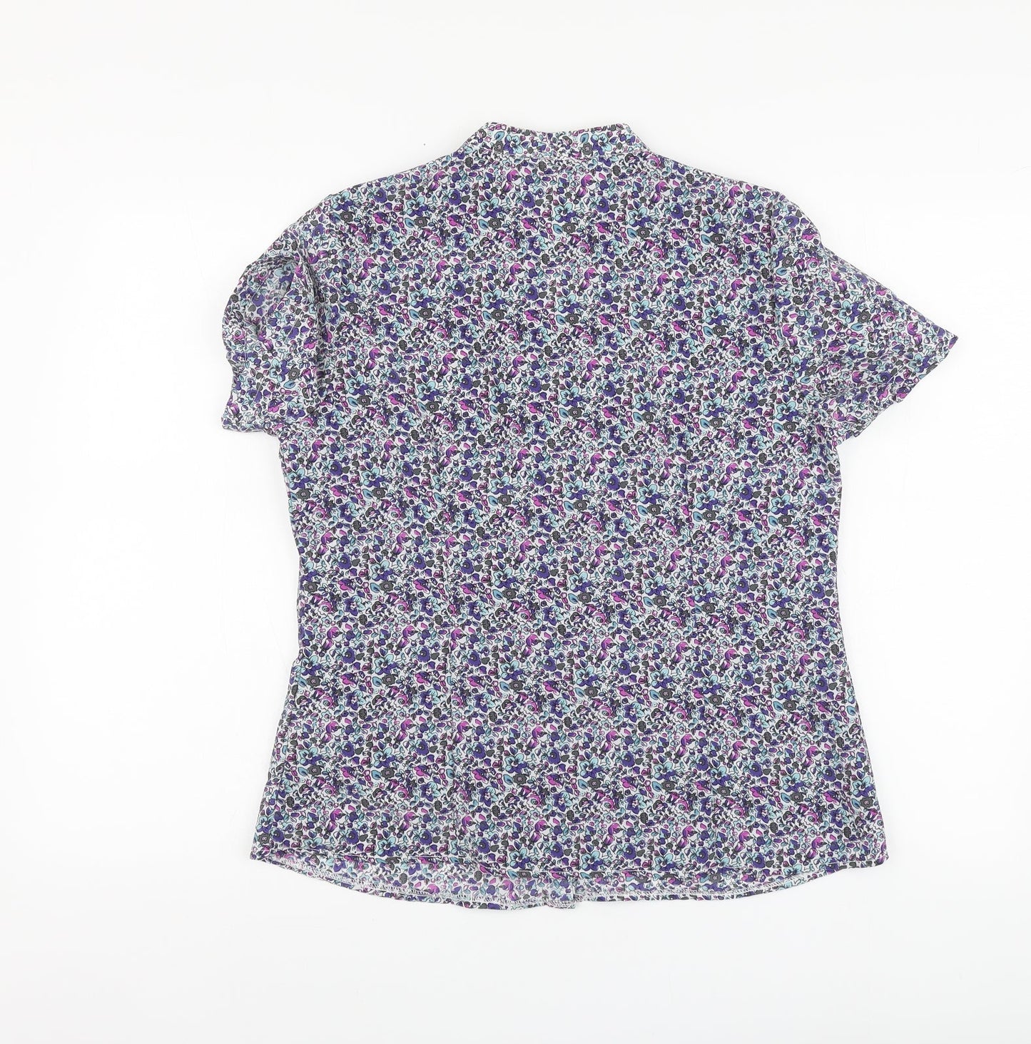 Womens UK Size 12 BM Purple Basic Button-Up