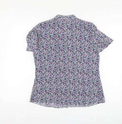 Womens UK Size 12 BM Purple Basic Button-Up