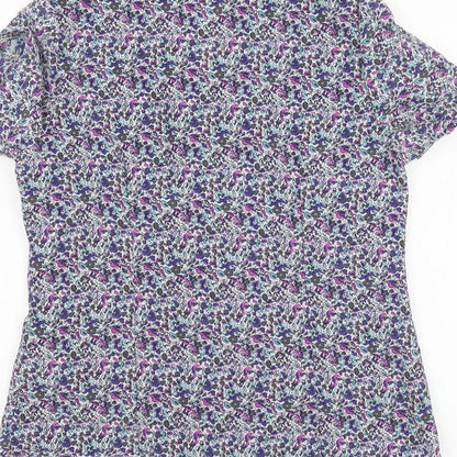 Womens UK Size 12 BM Purple Basic Button-Up
