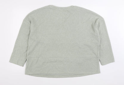 F&F Womens Green Round Neck Viscose Pullover Jumper Size 18