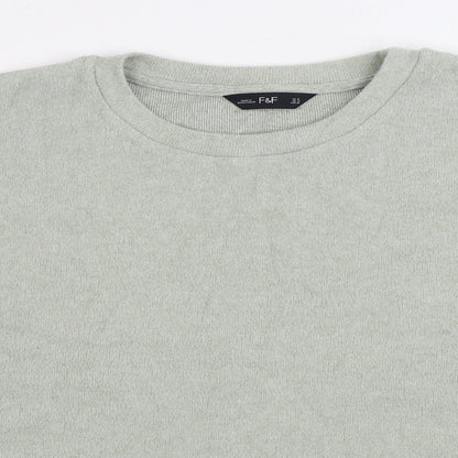 F&F Womens Green Round Neck Viscose Pullover Jumper Size 18