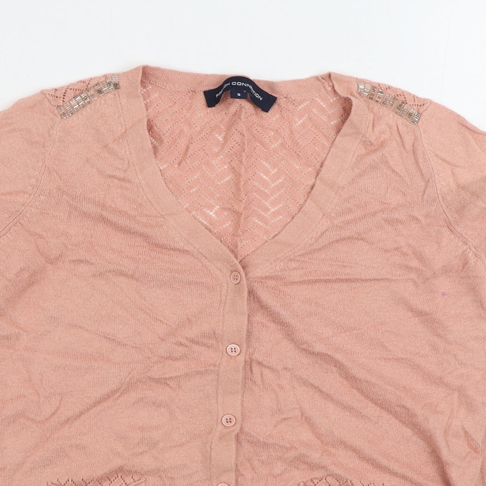 Womens UK Size S French Connection Pink Cardigan Jumper