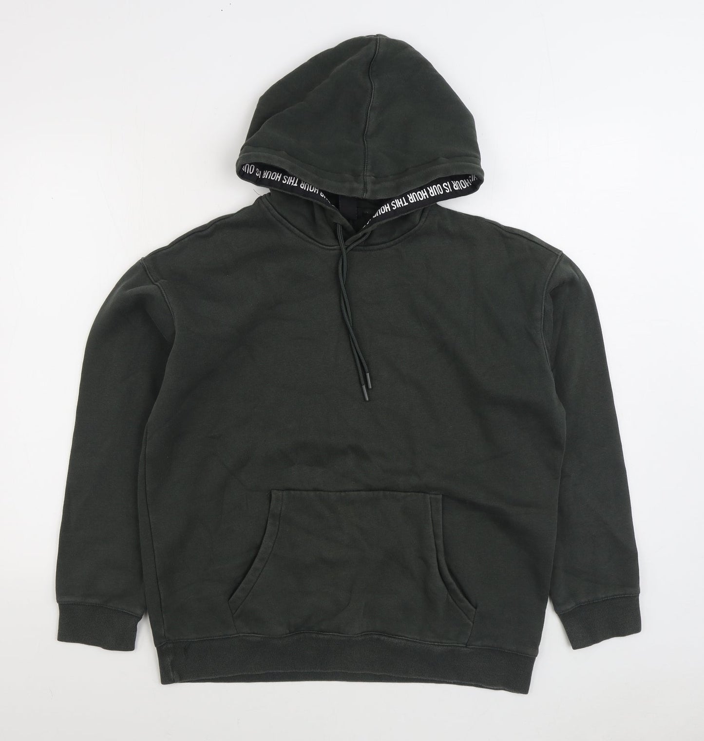 Mens UK Size S H&M Green Pullover Hoodie