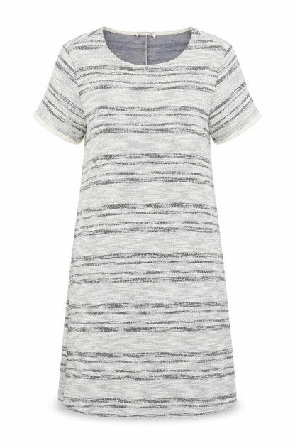 Mango Womens Grey Cotton Jumper Dress Size L Scoop Neck Pullover