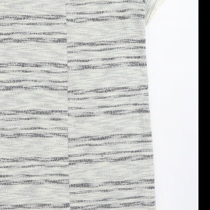 Mango Womens Grey Cotton Jumper Dress Size L Scoop Neck Pullover