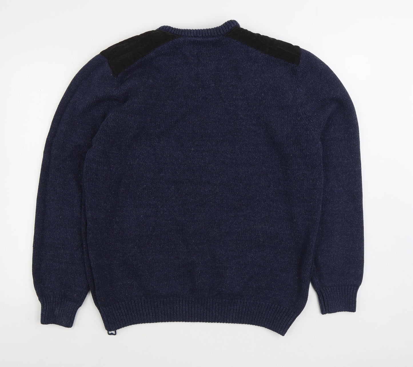 TU Womens Blue Round Neck 100% Cotton Pullover Jumper Size XL