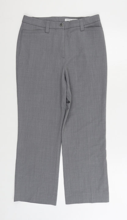 GARDEUR Womens Grey Polyester Trousers Size 30 in L25 in Regular Zip