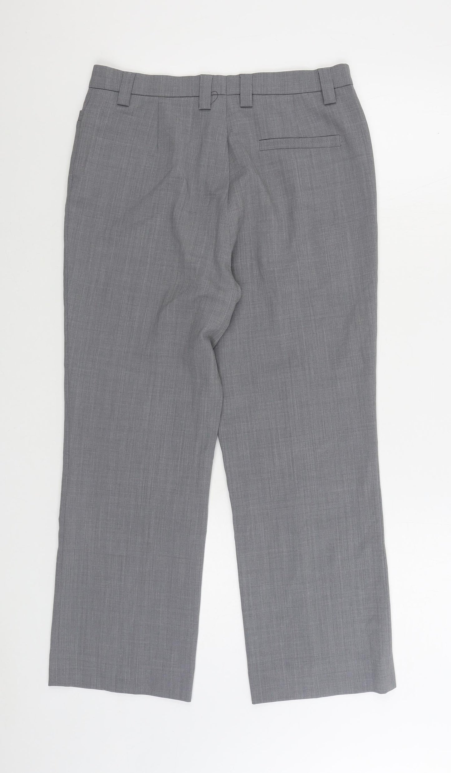GARDEUR Womens Grey Polyester Trousers Size 30 in L25 in Regular Zip
