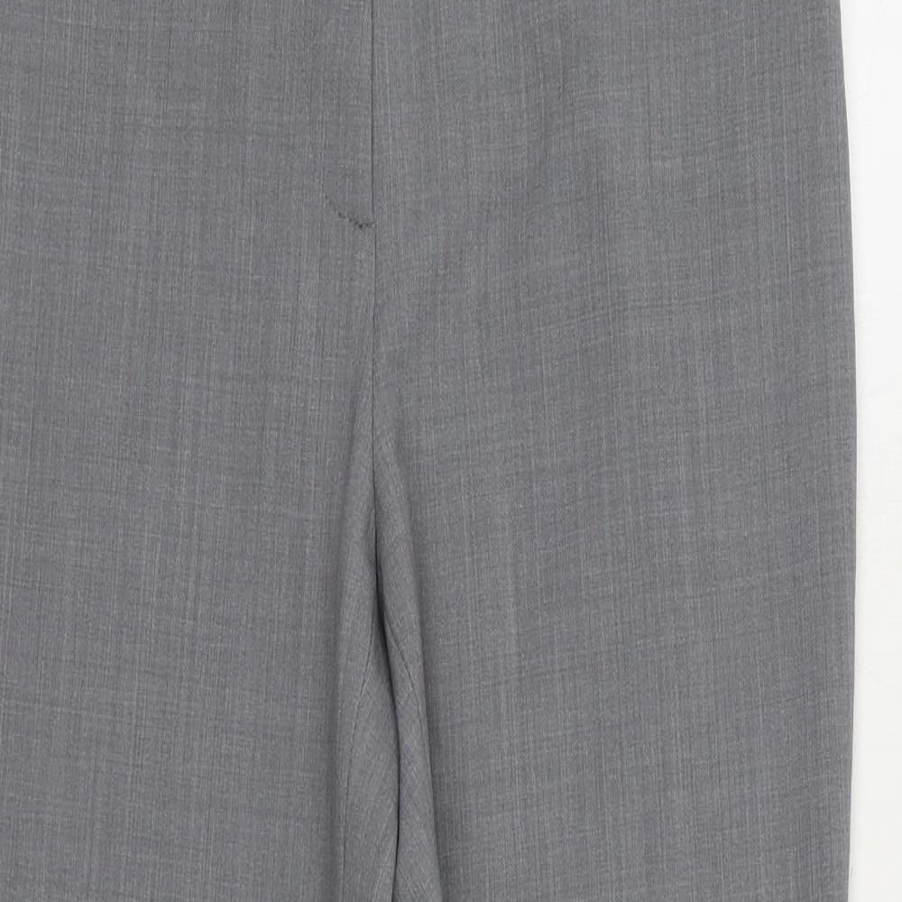 GARDEUR Womens Grey Polyester Trousers Size 30 in L25 in Regular Zip