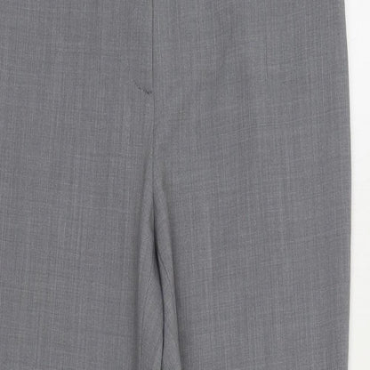 GARDEUR Womens Grey Polyester Trousers Size 30 in L25 in Regular Zip