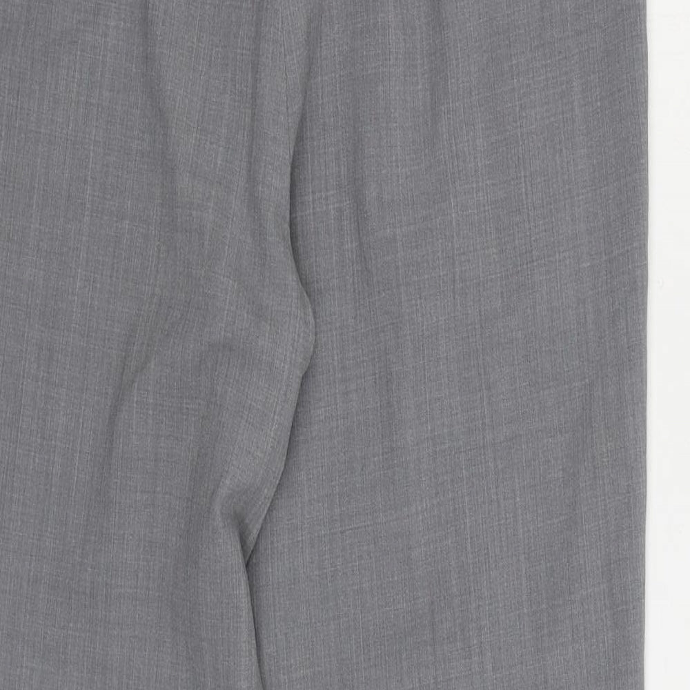 GARDEUR Womens Grey Polyester Trousers Size 30 in L25 in Regular Zip