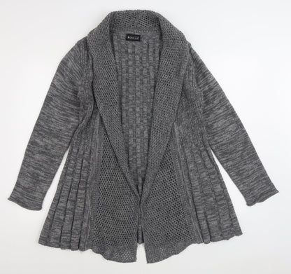 Laura Scott Womens Grey V-Neck Acrylic Cardigan Jumper Size 10