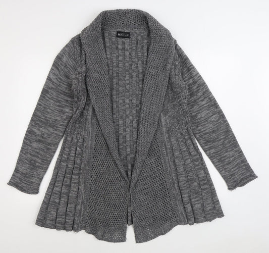 Laura Scott Womens Grey V-Neck Acrylic Cardigan Jumper Size 10