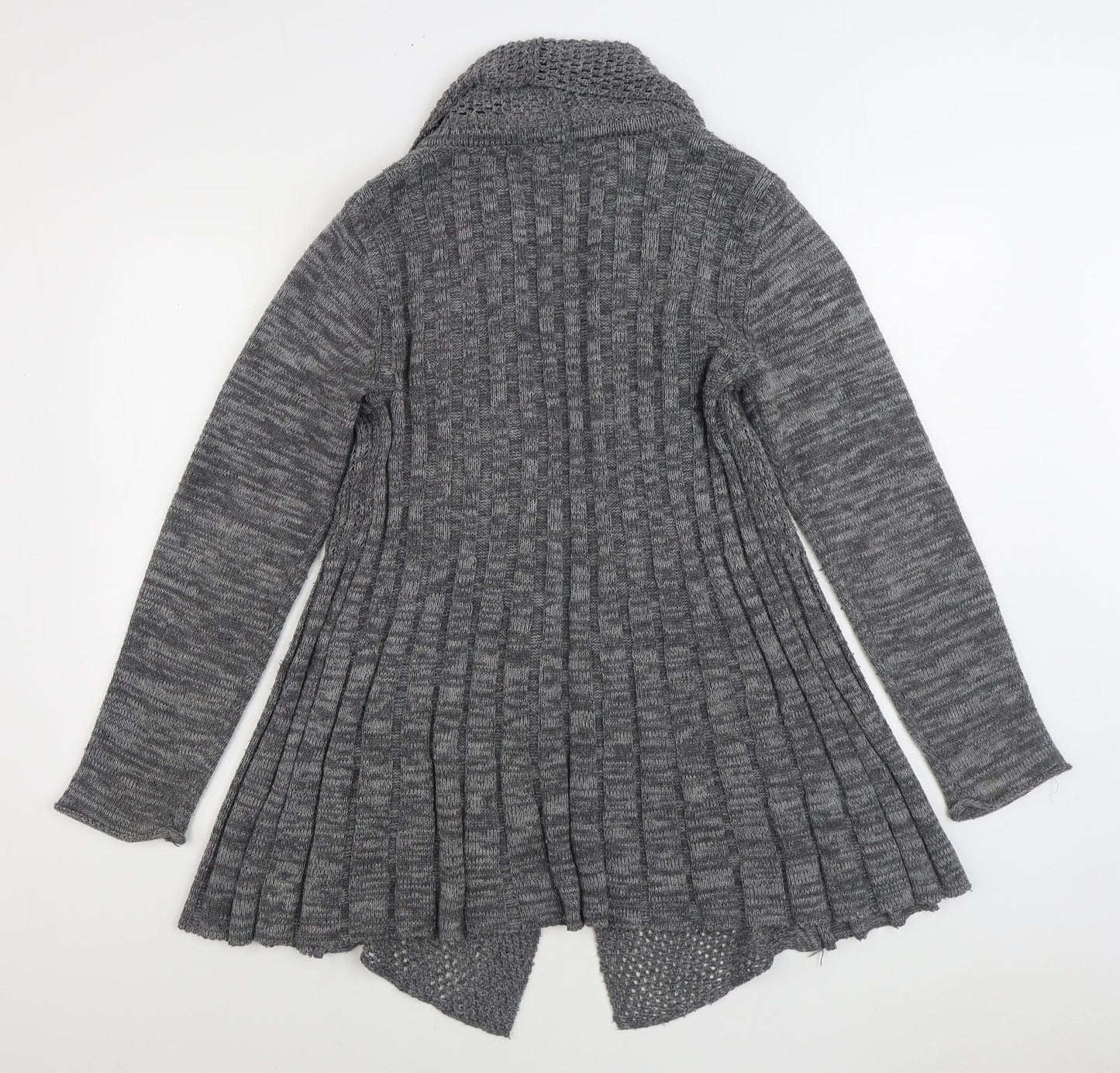 Laura Scott Womens Grey V-Neck Acrylic Cardigan Jumper Size 10