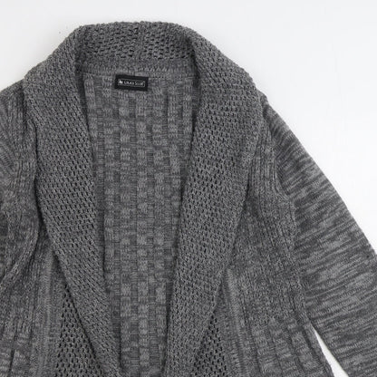 Laura Scott Womens Grey V-Neck Acrylic Cardigan Jumper Size 10
