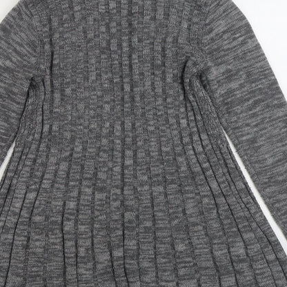 Laura Scott Womens Grey V-Neck Acrylic Cardigan Jumper Size 10