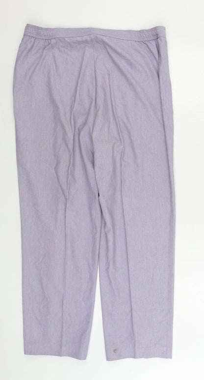 Marks and Spencer Womens Blue Polyester Trousers Size 18 L28 in Regular Zip
