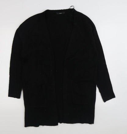 George Womens Black V-Neck Acrylic Cardigan Jumper Size S