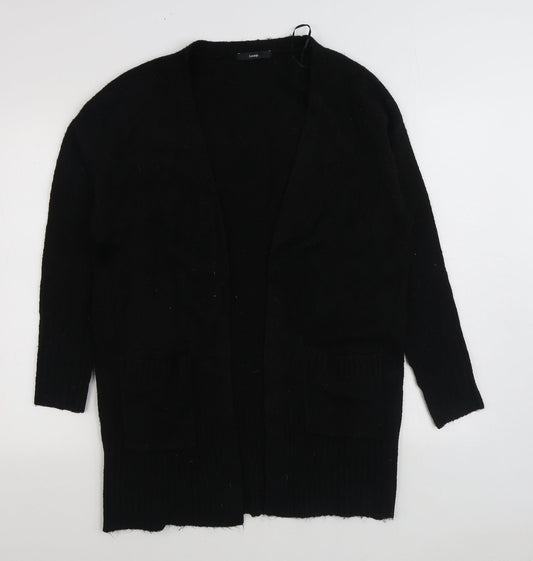 George Womens Black V-Neck Acrylic Cardigan Jumper Size S