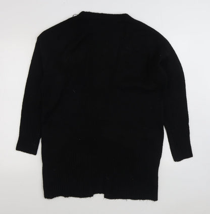 George Womens Black V-Neck Acrylic Cardigan Jumper Size S